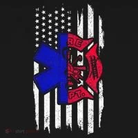 EMT Firefighter Paramedic Fireman EMS American Flag Women's Hoodie thumb 2