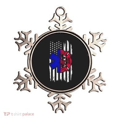 EMT Firefighter Paramedic Fireman EMS American Flag Ornament