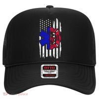 EMT Firefighter Paramedic Fireman EMS American Flag Hat thumb 0