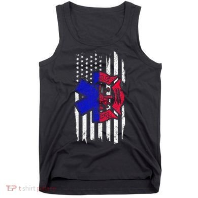 EMT Firefighter Paramedic Fireman EMS American Flag Tank Top