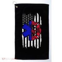 EMT Firefighter Paramedic Fireman EMS American Flag Golf Towel thumb 0