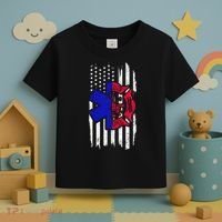 EMT Firefighter Paramedic Fireman EMS American Flag Toddler T-Shirt thumb 3