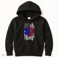 EMT Firefighter Paramedic Fireman EMS American Flag Kids Hoodie thumb 0