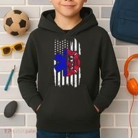 EMT Firefighter Paramedic Fireman EMS American Flag Kids Hoodie thumb 2