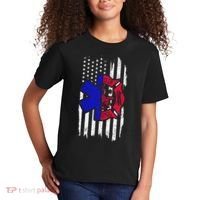 EMT Firefighter Paramedic Fireman EMS American Flag Kids T-Shirt thumb 2