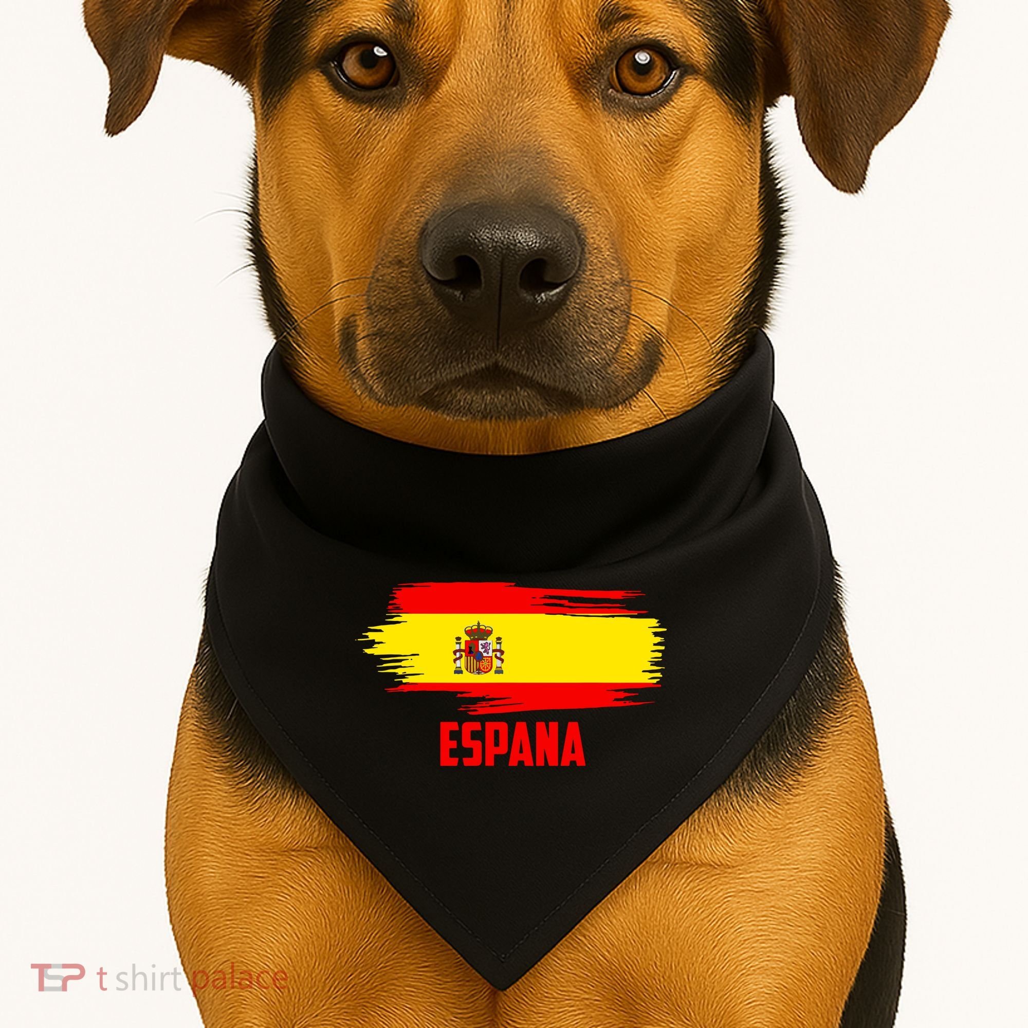 Espana Flag Spain Soccer Spain Futbol Club Support USA-Made Doggie Bandana