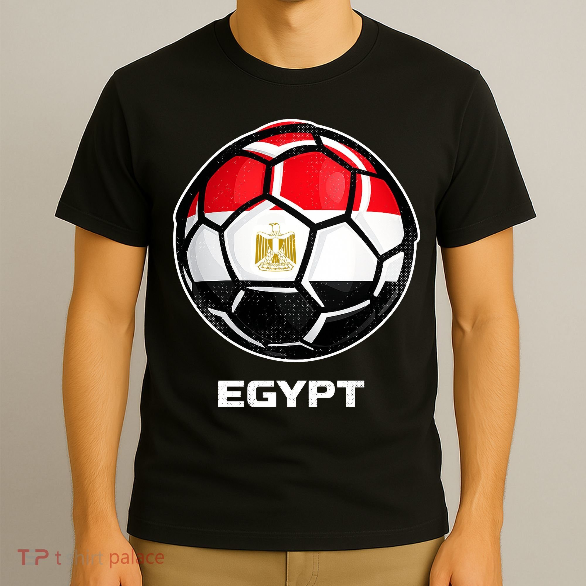 Egypt Flag Soccer Ball Vintage T-Shirt