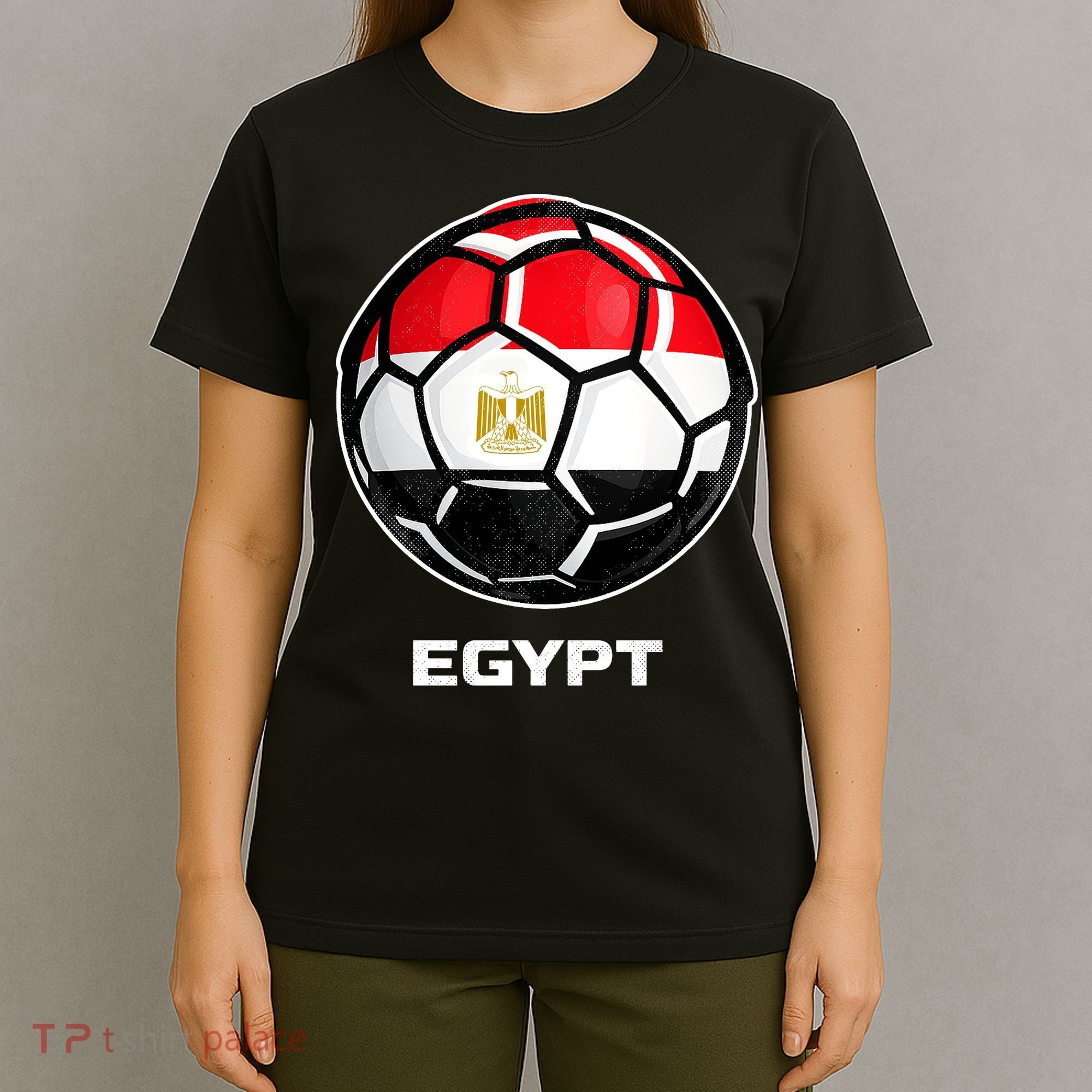Egypt Flag Soccer Ball Vintage T-Shirt
