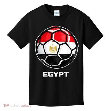 Egypt Flag Soccer Ball Vintage Kids T-Shirt