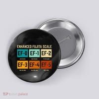 Enhanced Fujita Scale Tornado For Retro Storm Chaser Button thumb 0