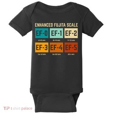 Enhanced Fujita Scale Tornado For Retro Storm Chaser Baby Bodysuit