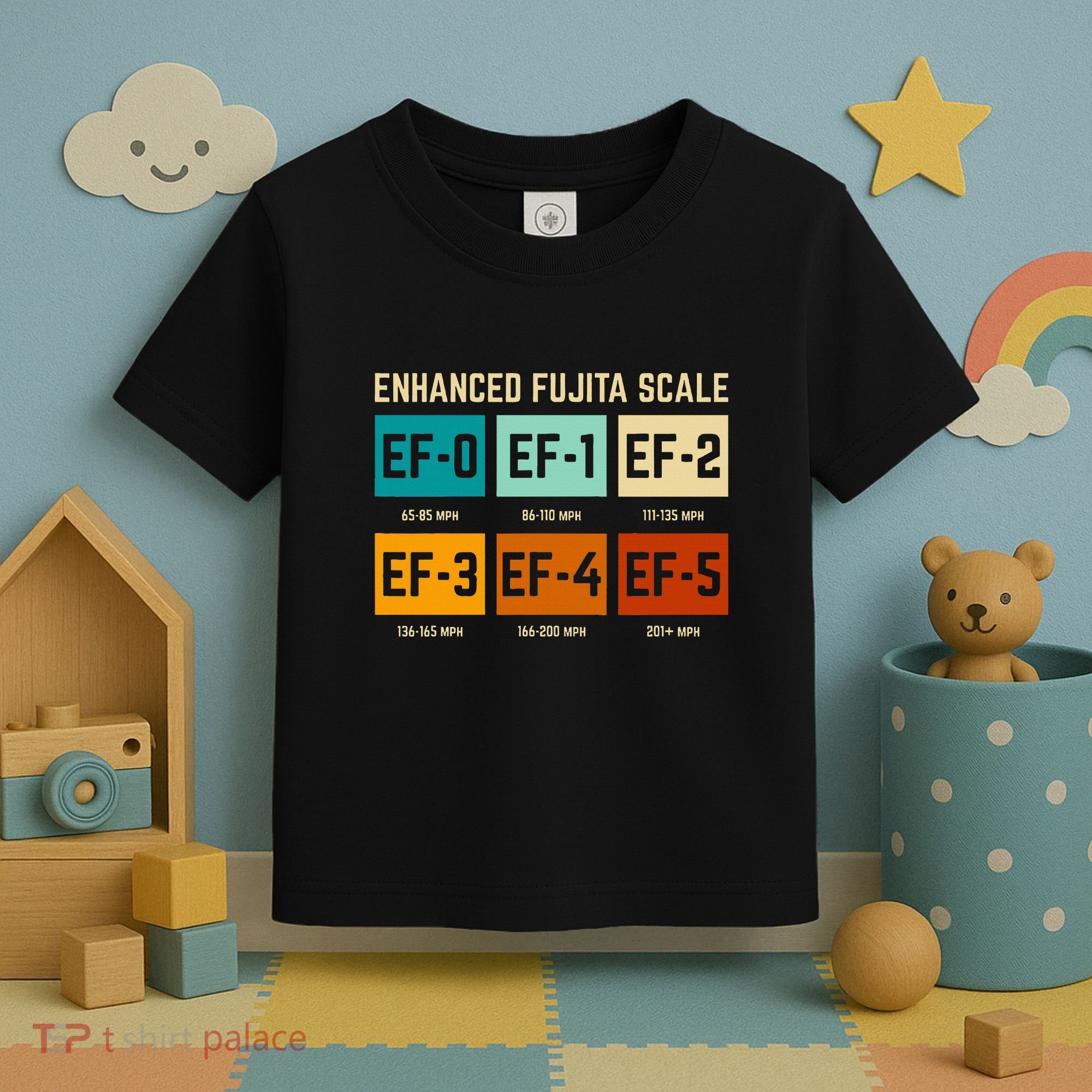 Enhanced Fujita Scale Tornado For Retro Storm Chaser Toddler T-Shirt