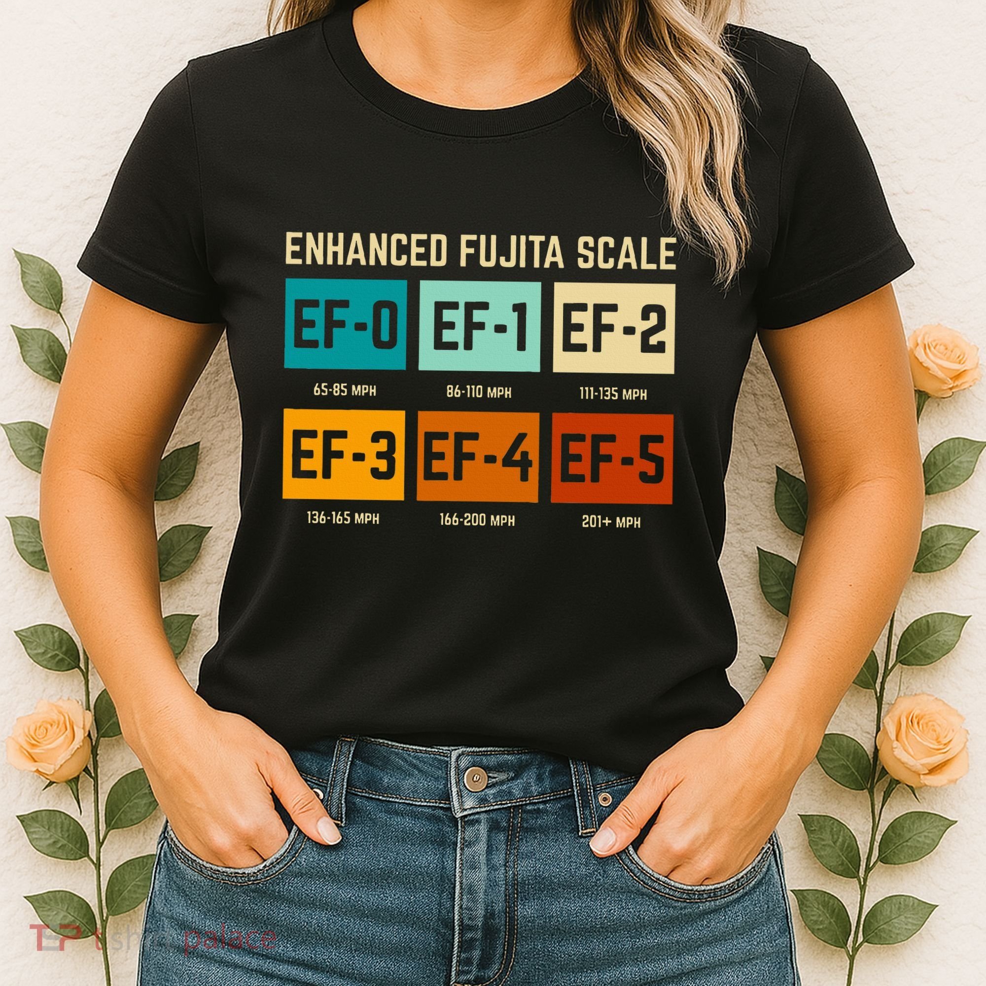 Enhanced Fujita Scale Tornado For Retro Storm Chaser Women's T-Shirt
