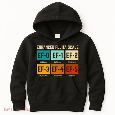 Enhanced Fujita Scale Tornado For Retro Storm Chaser Kids Hoodie
