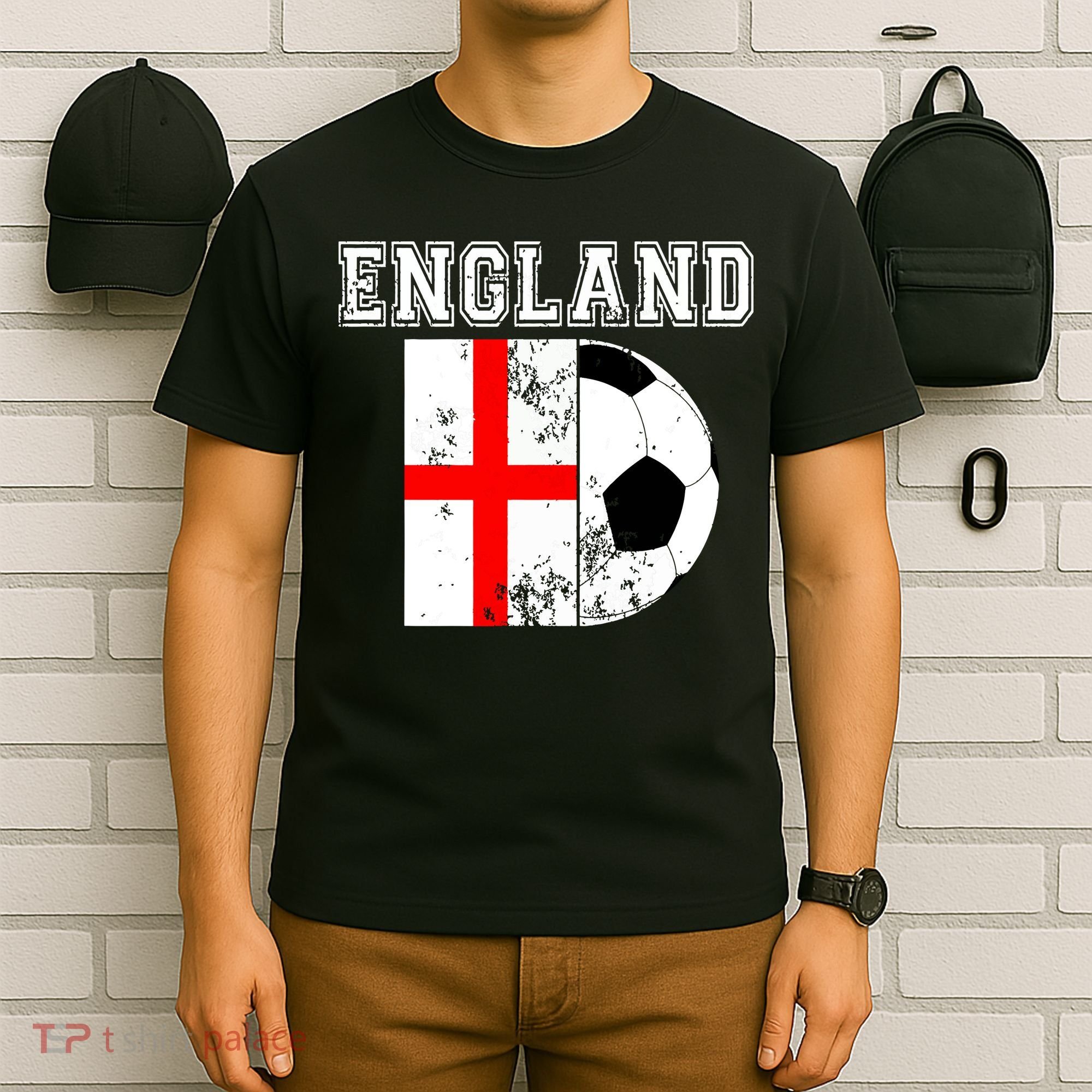 England Flag Soccer Futbol Football T-Shirt