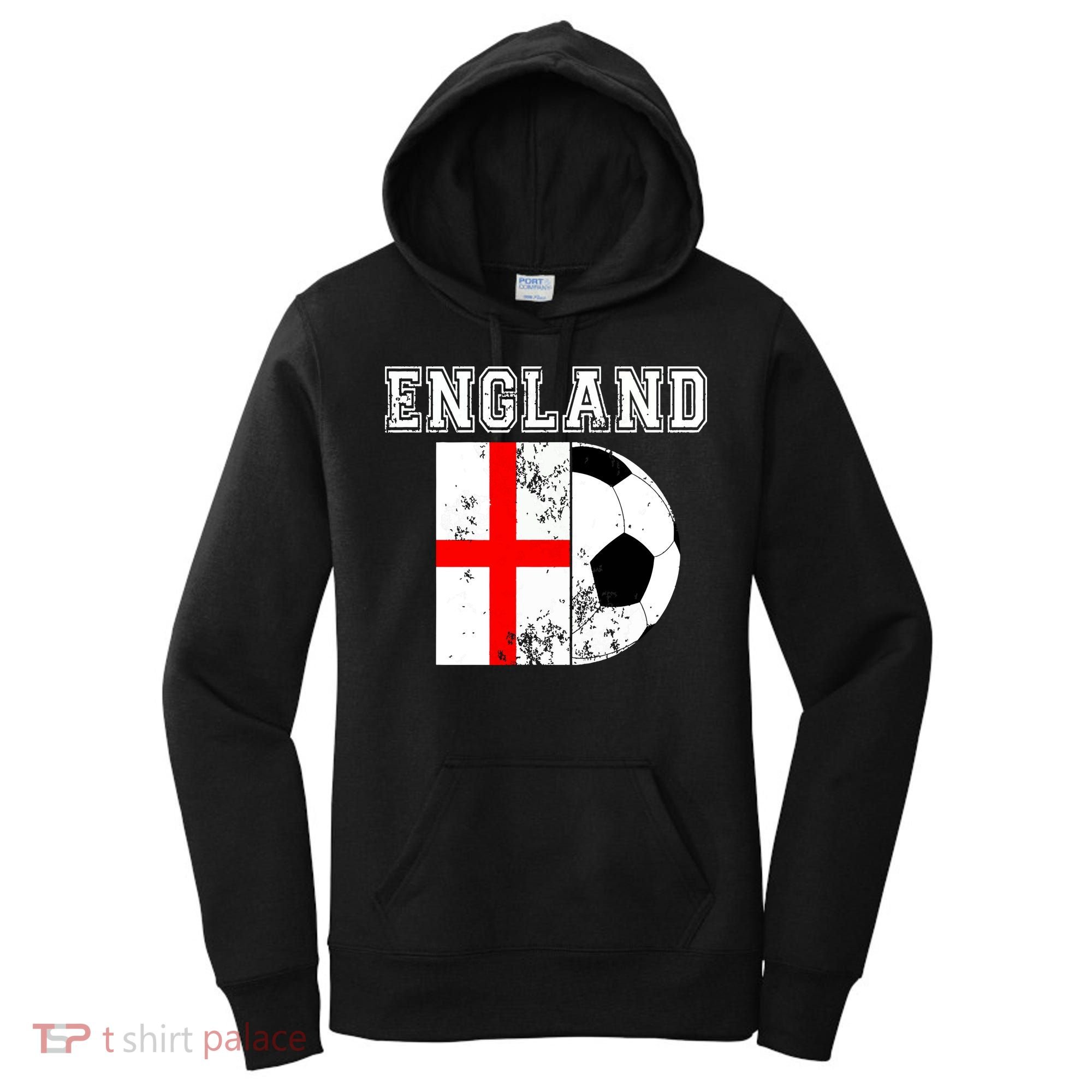 England Flag Soccer Futbol Football Women's Hoodie