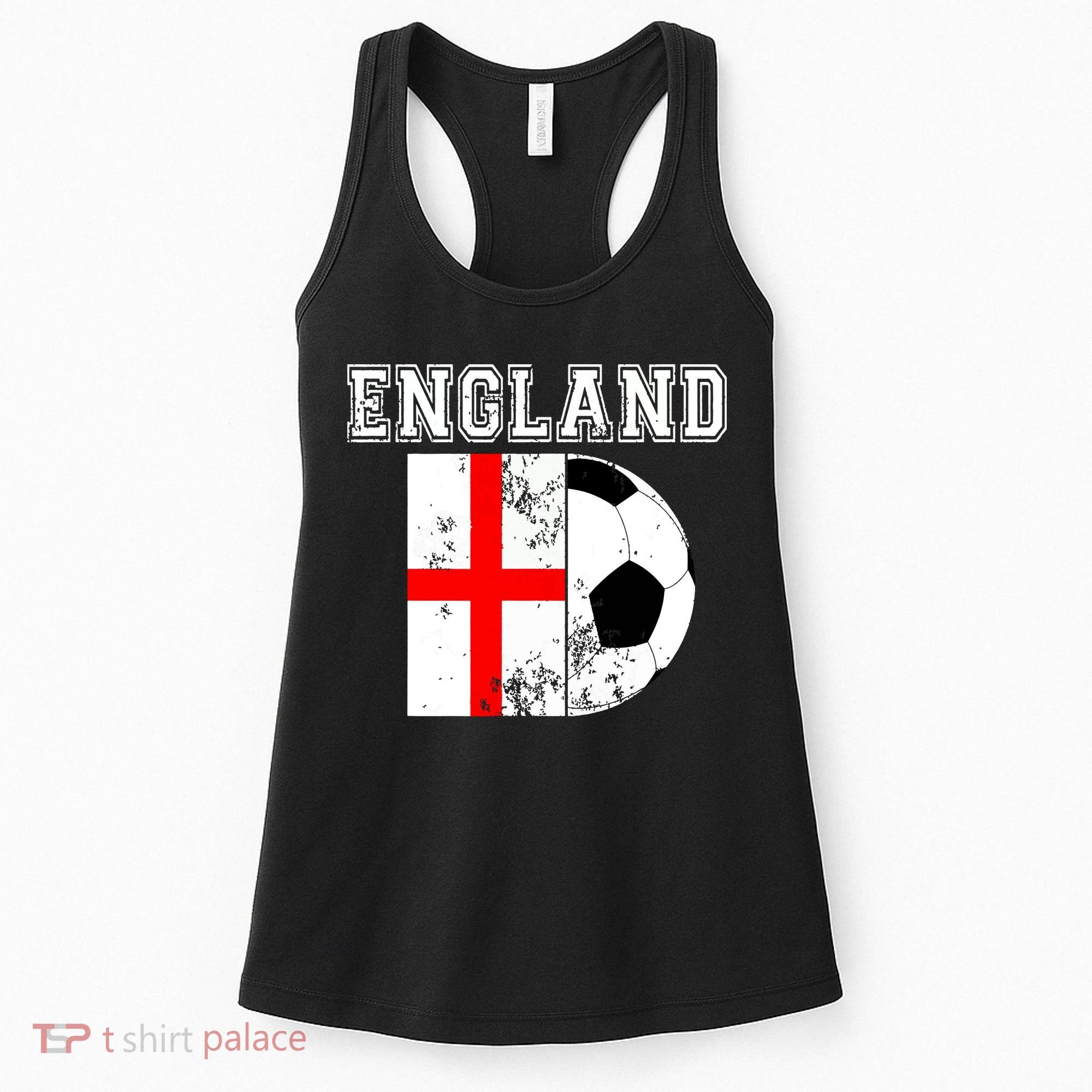 England Flag Soccer Futbol Football Women's Tank Top
