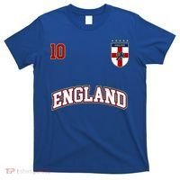 England Football Team Cute Gift Number 10 English Flag Soccer T-Shirt thumb 0