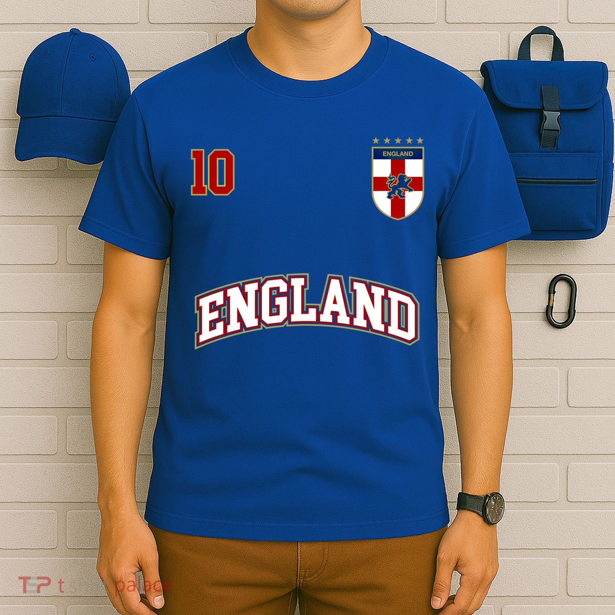 England Football Team Cute Gift Number 10 English Flag Soccer T-Shirt