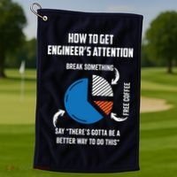 Engineer Funny Tee For Electrical Mechanical Civil Computer Golf Towel thumb 1