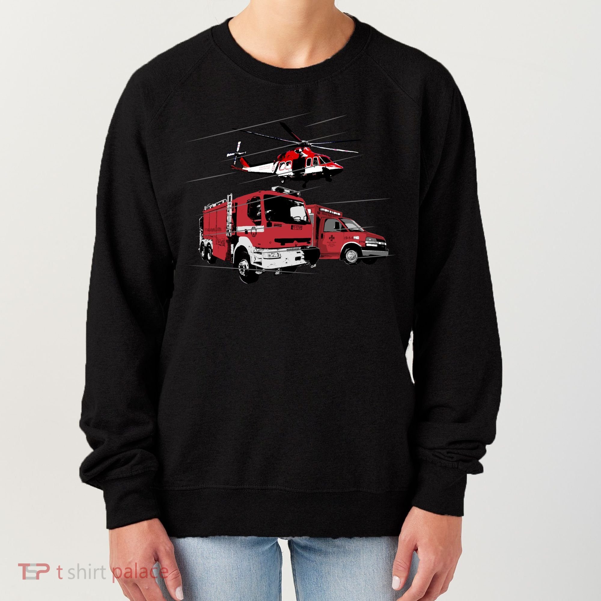 Ems Fire Truck Ambulance Rescue Helicopter Gift Cool Gift Women's Sweatshirt