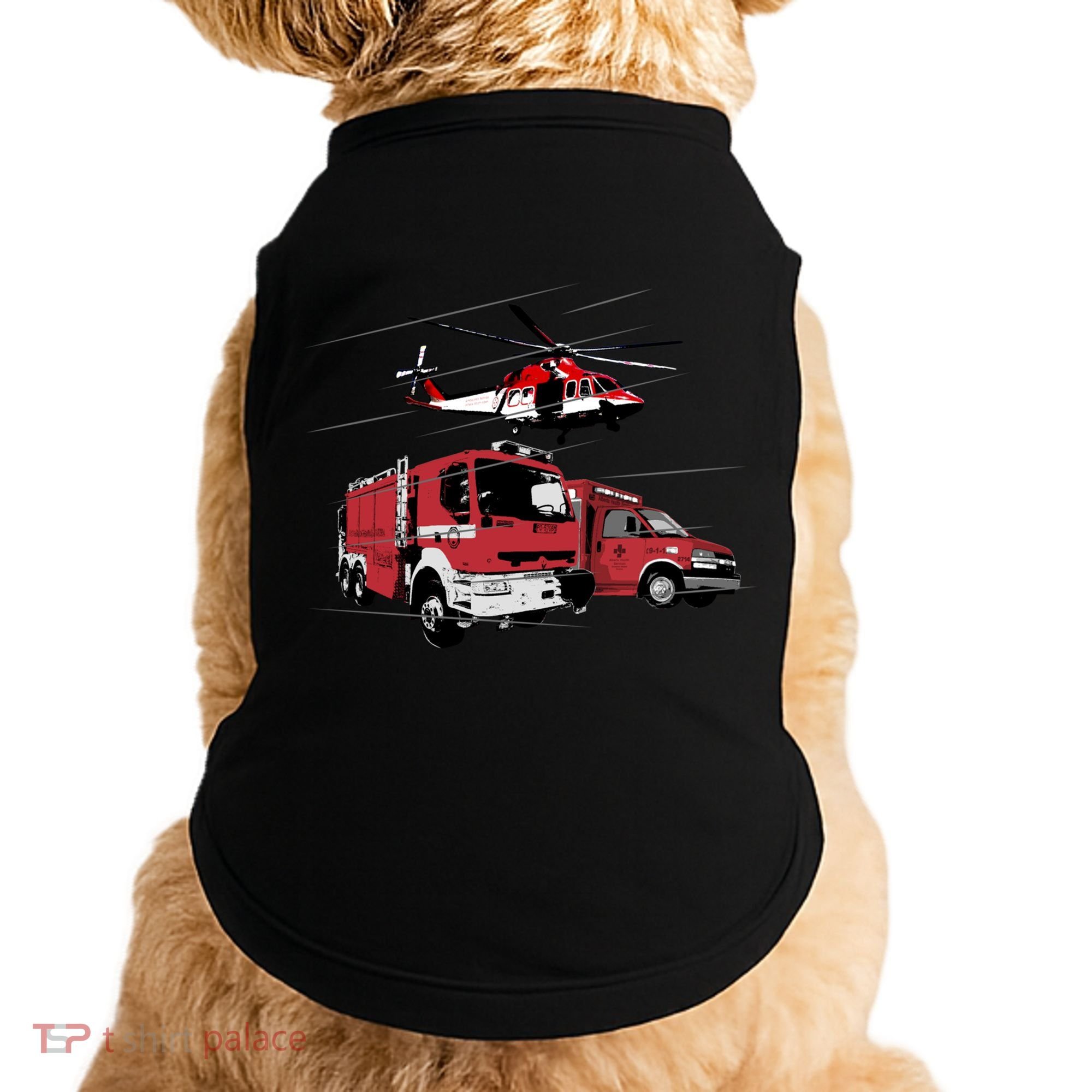 Ems Fire Truck Ambulance Rescue Helicopter Gift Cool Gift Doggie Tank