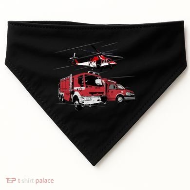 Ems Fire Truck Ambulance Rescue Helicopter Gift Cool Gift USA-Made Doggie Bandana