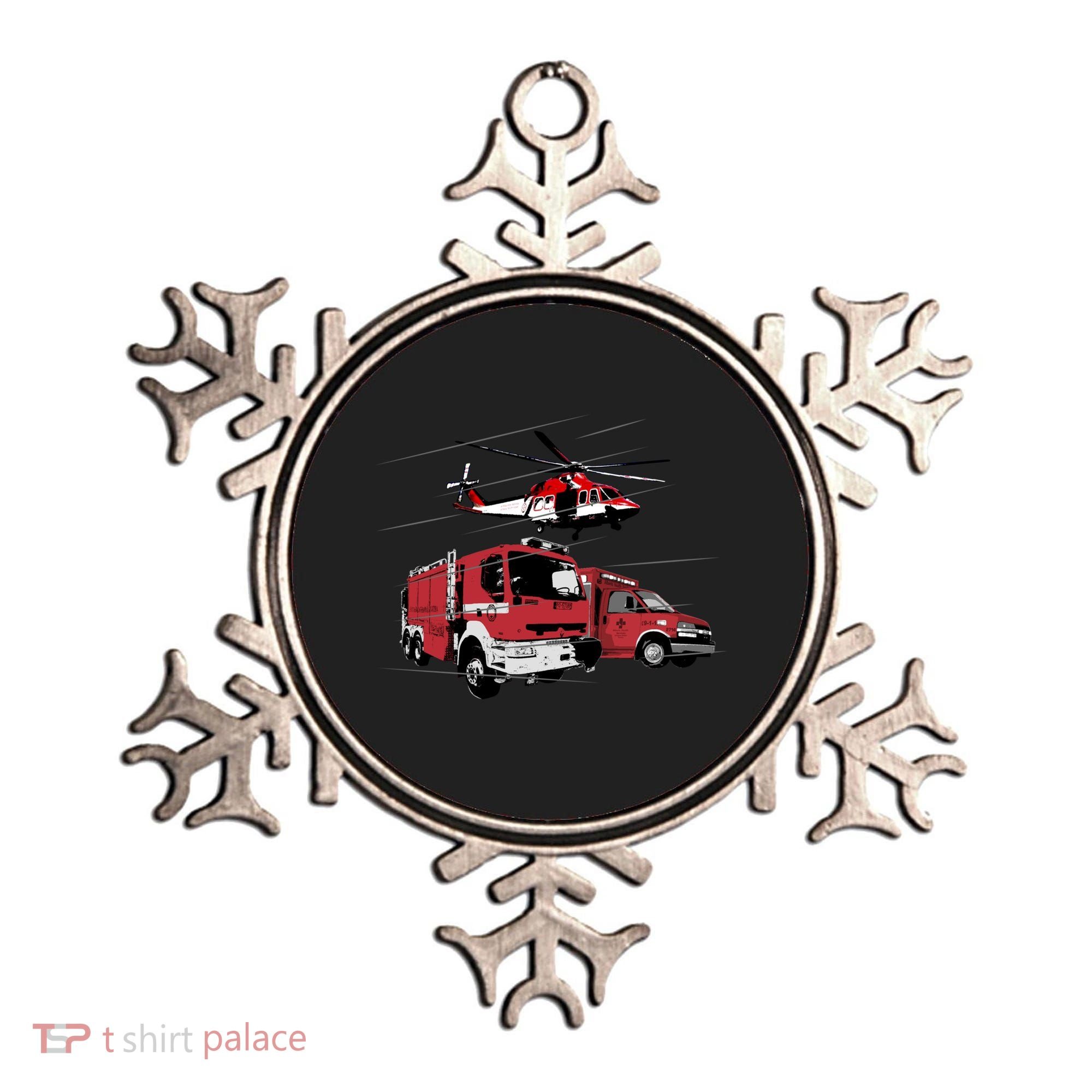 Ems Fire Truck Ambulance Rescue Helicopter Gift Cool Gift Ornament