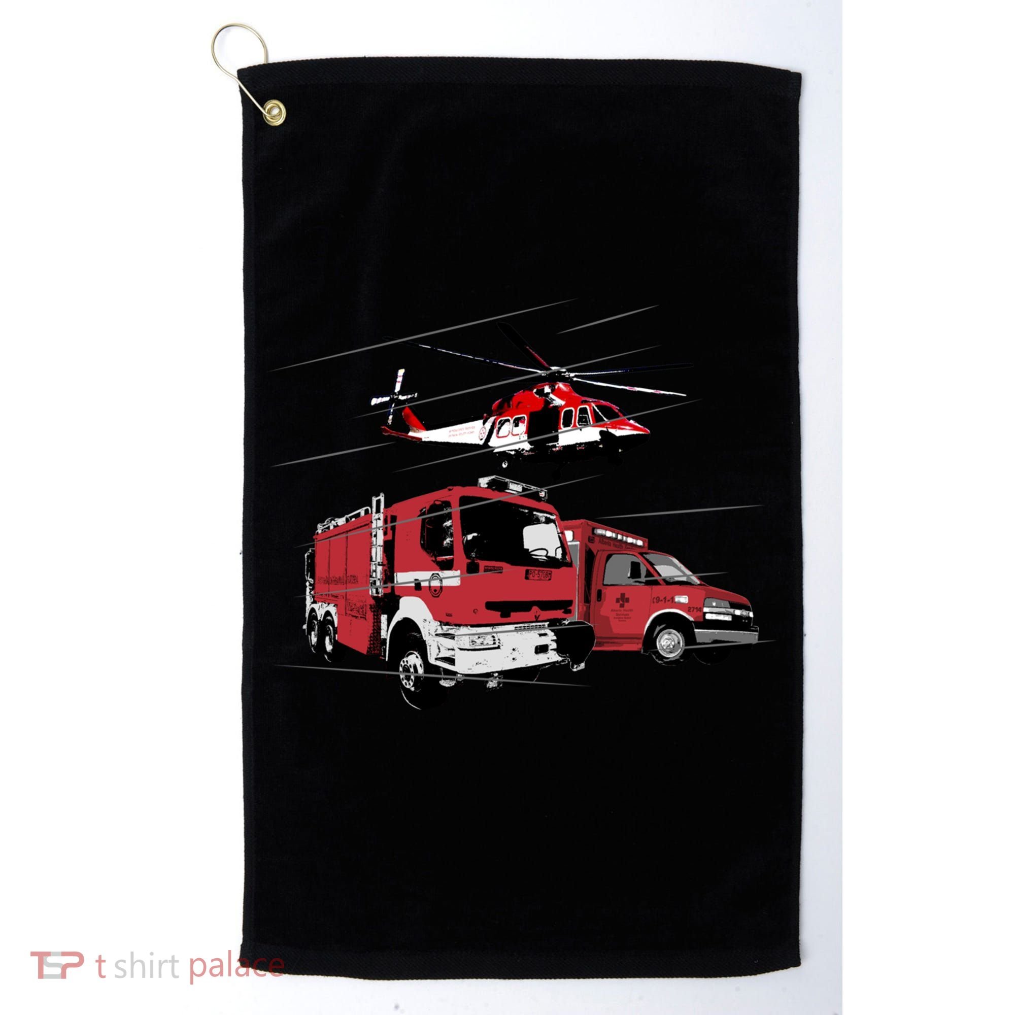 Ems Fire Truck Ambulance Rescue Helicopter Gift Cool Gift Golf Towel
