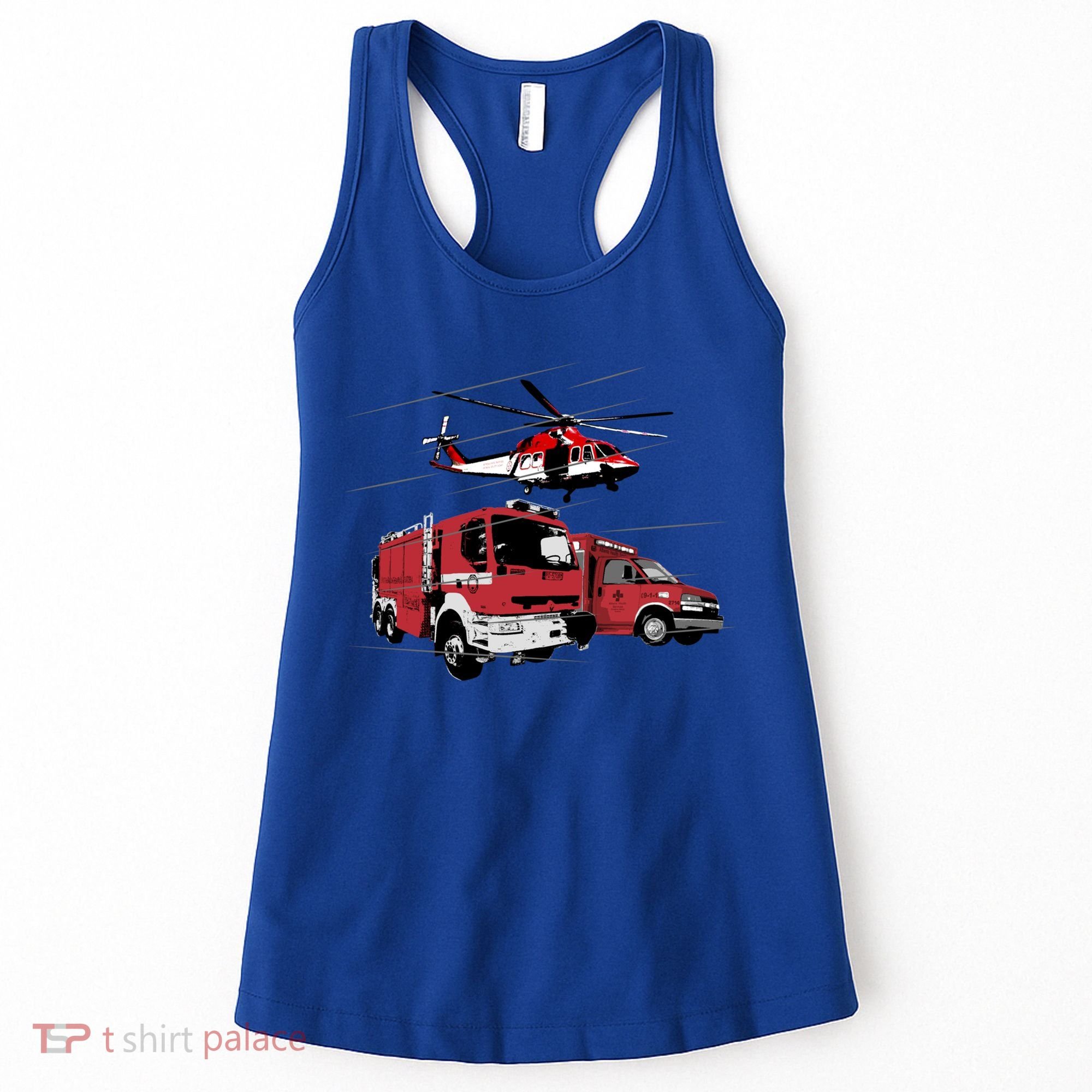 Ems Fire Truck Ambulance Rescue Helicopter Gift Cool Gift Women's Tank Top