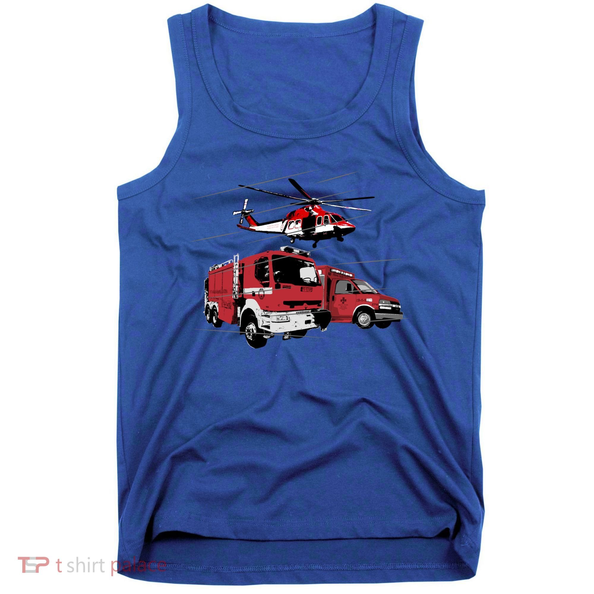 Ems Fire Truck Ambulance Rescue Helicopter Gift Cool Gift Tank Top