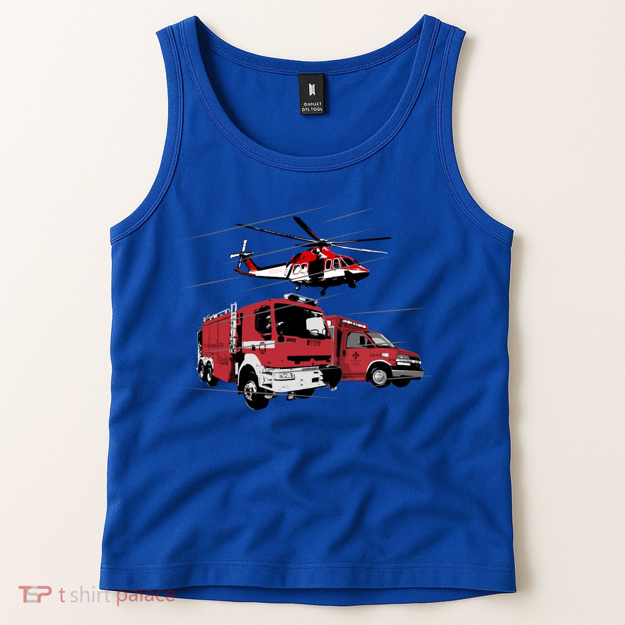 Ems Fire Truck Ambulance Rescue Helicopter Gift Cool Gift Tank Top
