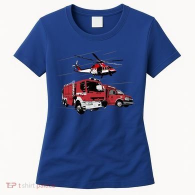 Ems Fire Truck Ambulance Rescue Helicopter Gift Cool Gift Women's T-Shirt