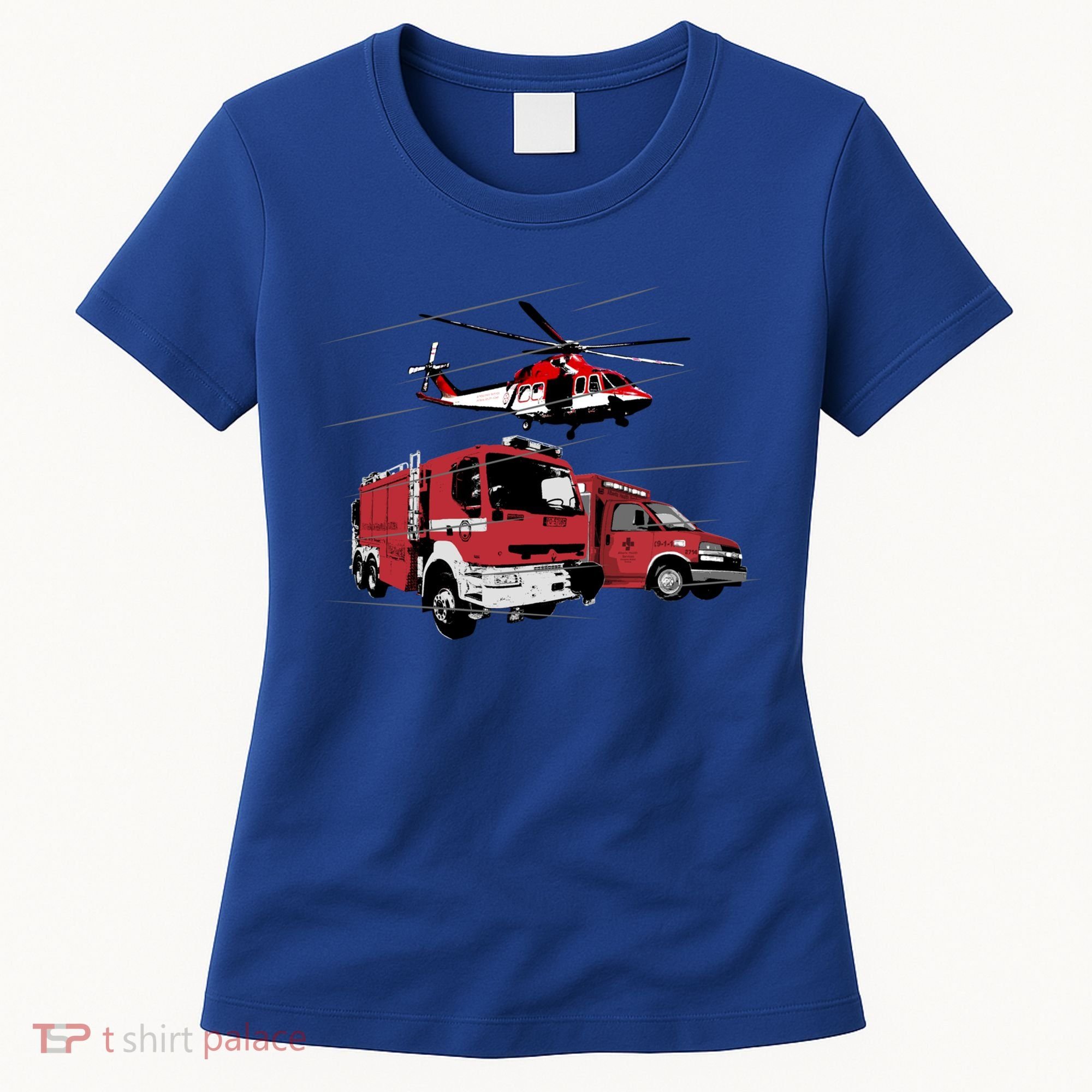 Ems Fire Truck Ambulance Rescue Helicopter Gift Cool Gift Women's T-Shirt
