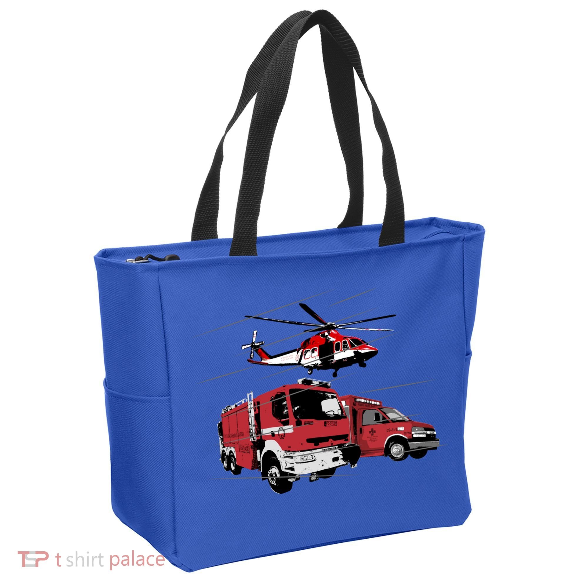 Ems Fire Truck Ambulance Rescue Helicopter Gift Cool Gift Tote Bag