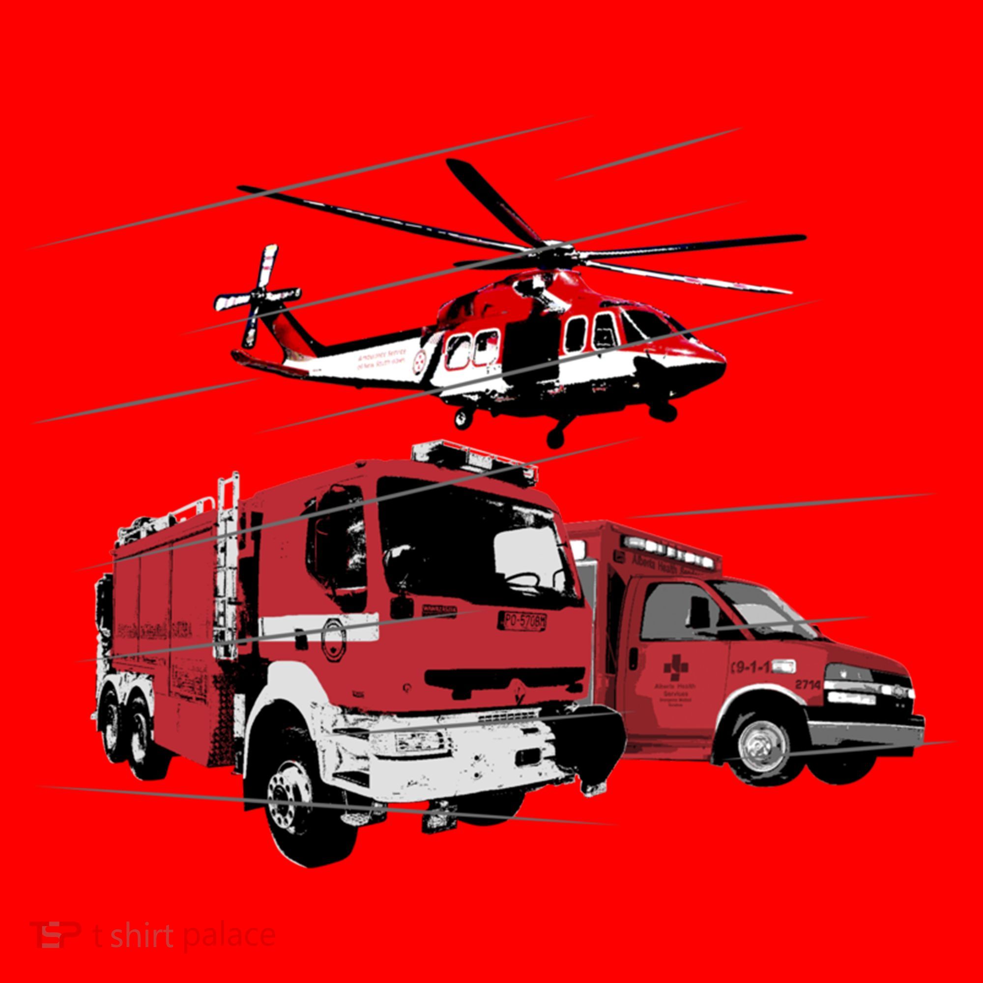 Ems Fire Truck Ambulance Rescue Helicopter Gift Cool Gift Santa Hat