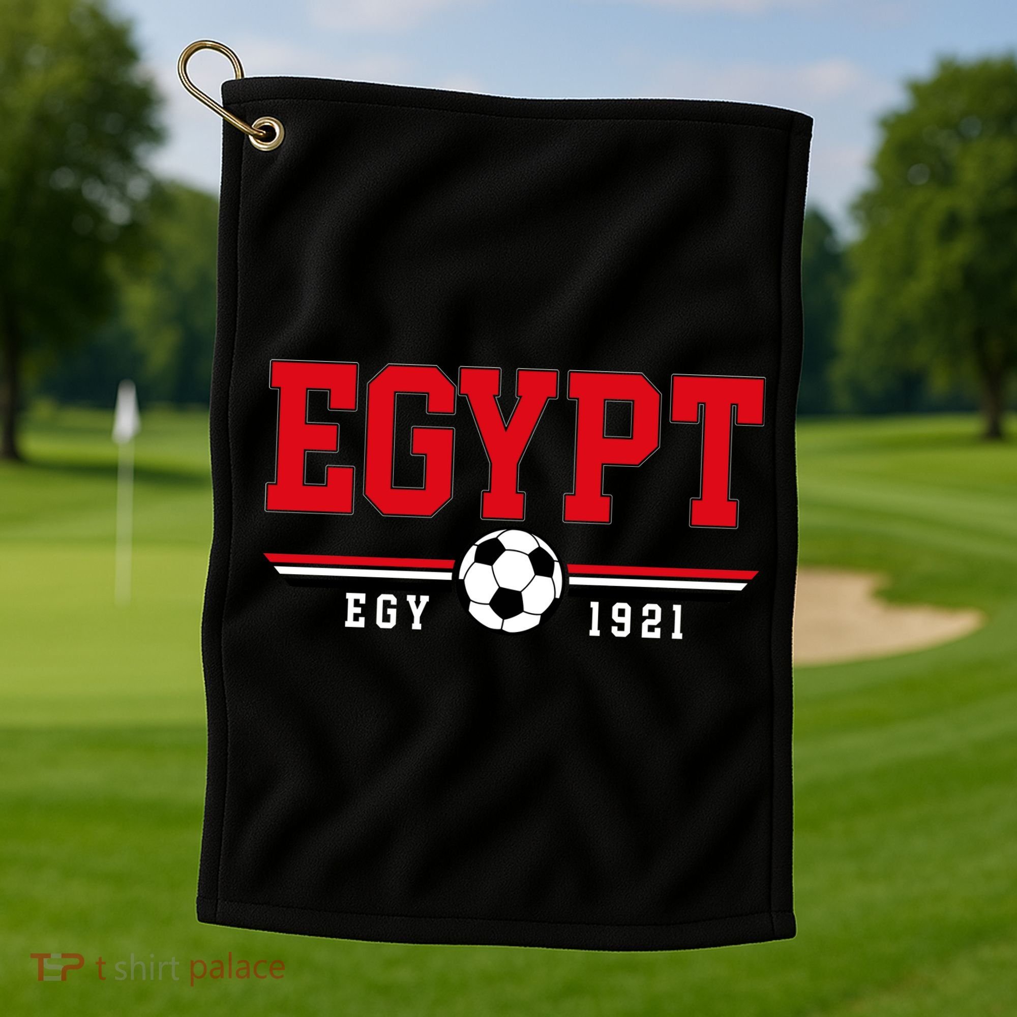 Egypt Futbol World Soccer Team Crest Golf Towel