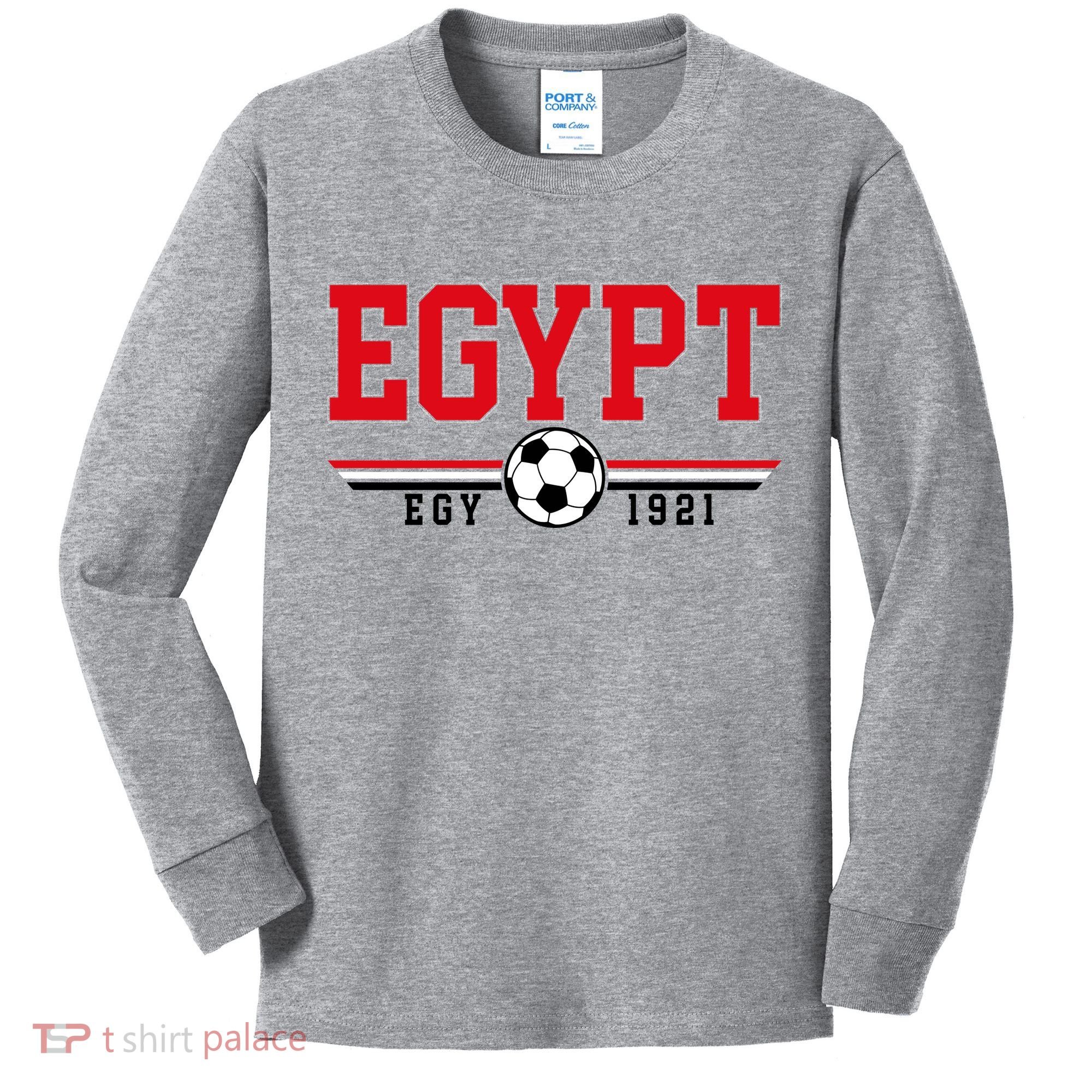 Egypt Futbol World Soccer Team Crest Kids Long Sleeve Shirt