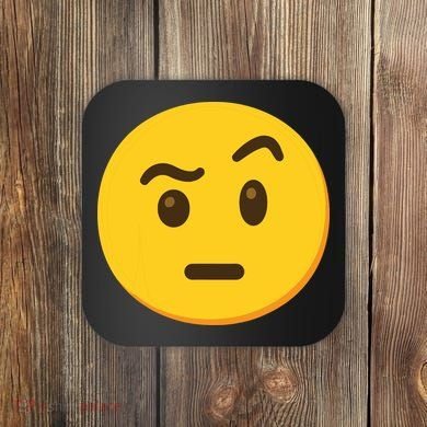 Emoticon Face With Raised Eyebrow Gift Coaster