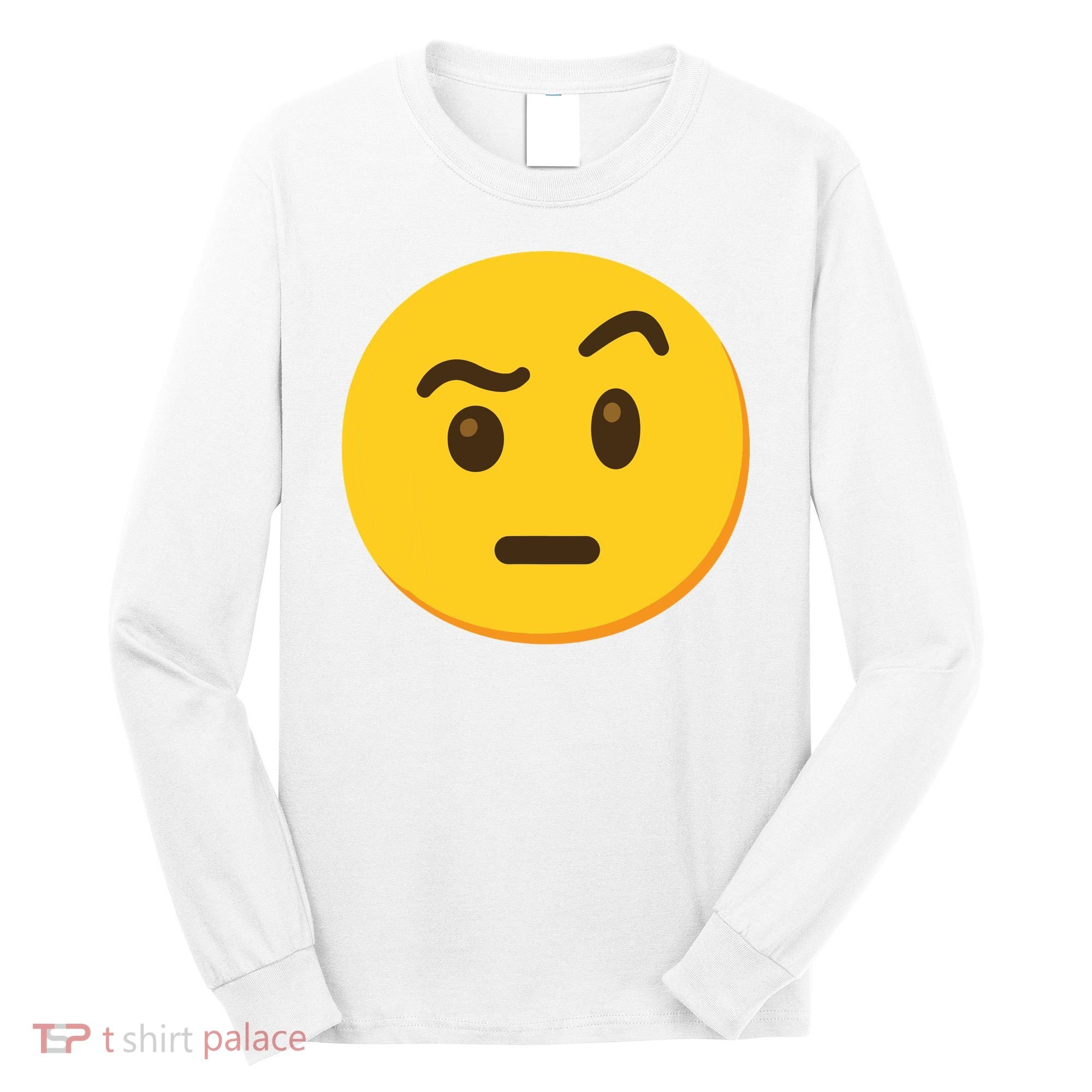 Emoticon Face With Raised Eyebrow Gift Long Sleeve Shirt