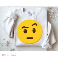 Emoticon Face With Raised Eyebrow Gift Sweatshirt thumb 2