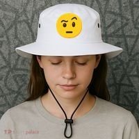 Emoticon Face With Raised Eyebrow Gift Bucket Hat thumb 3
