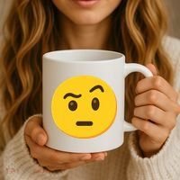 Emoticon Face With Raised Eyebrow Gift Coffee Mug thumb 3