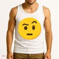 Emoticon Face With Raised Eyebrow Gift Tank Top thumb 3