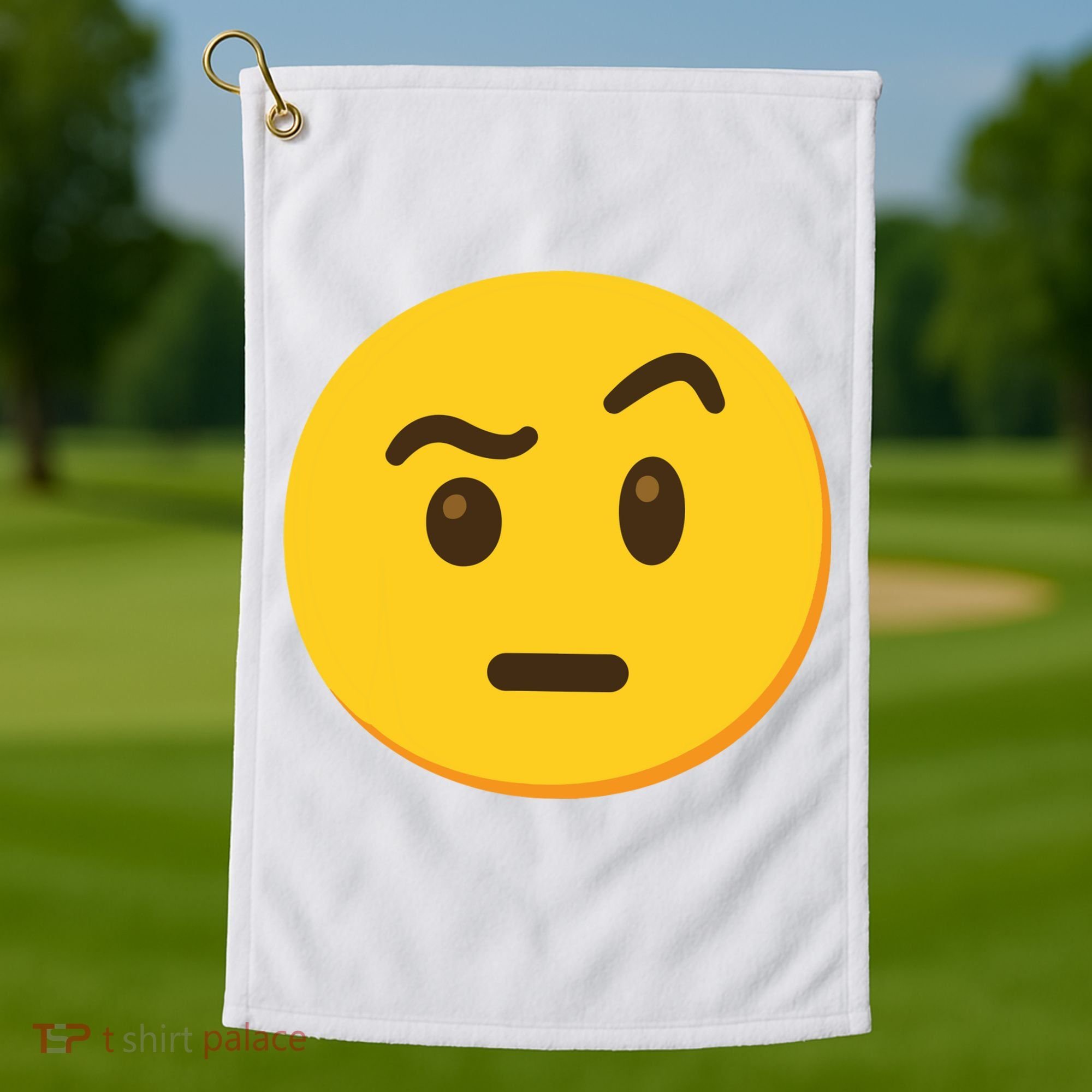 Emoticon Face With Raised Eyebrow Gift Golf Towel