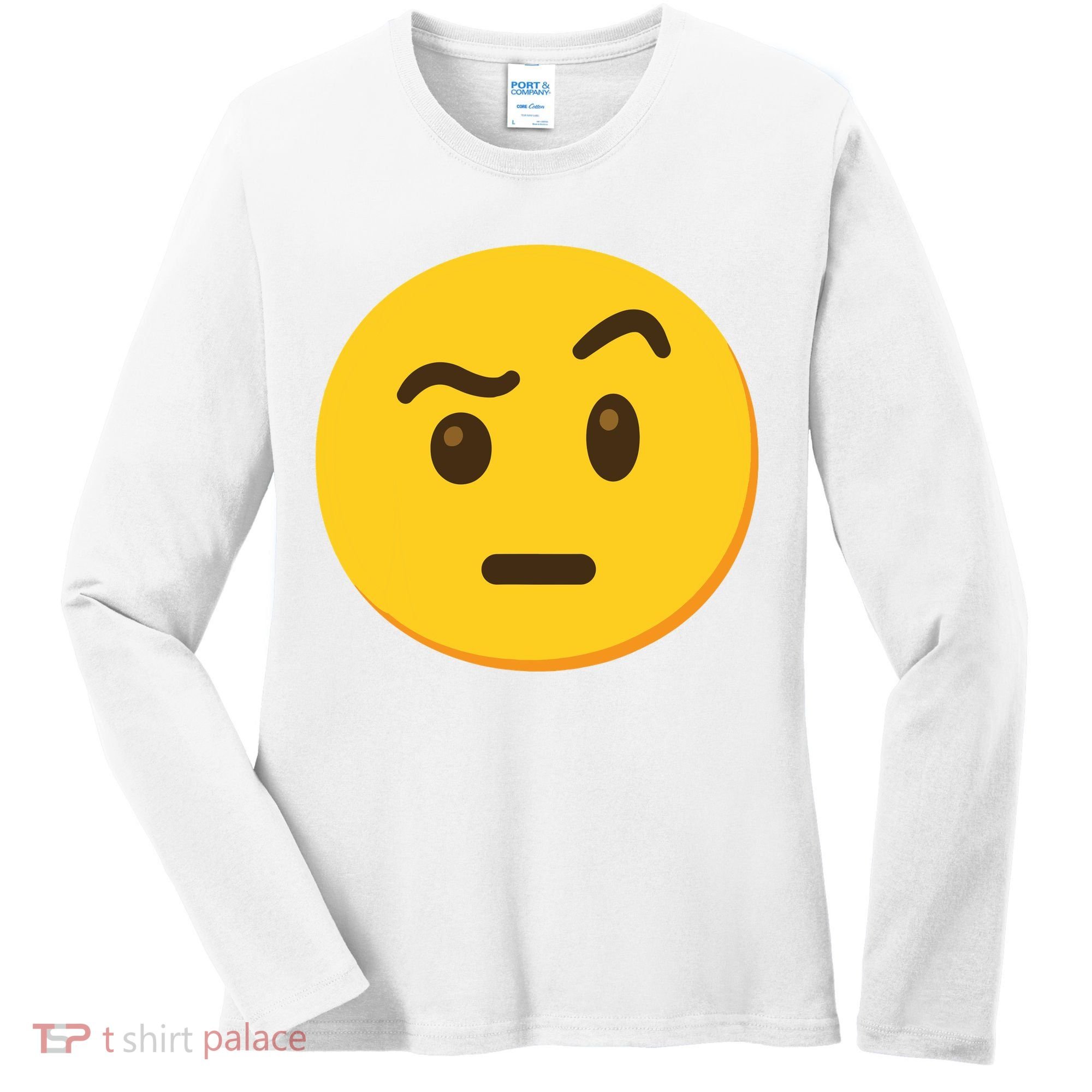 Emoticon Face With Raised Eyebrow Gift Women's Long Sleeve Shirt