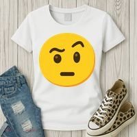 Emoticon Face With Raised Eyebrow Gift Women's T-Shirt thumb 3