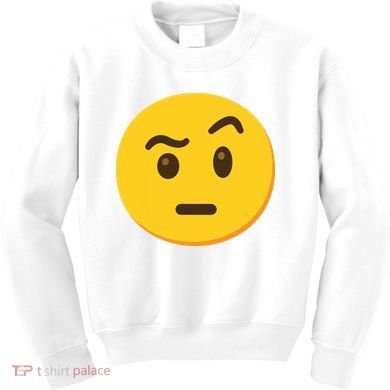 Emoticon Face With Raised Eyebrow Gift Kids Sweatshirt