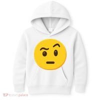 Emoticon Face With Raised Eyebrow Gift Kids Hoodie thumb 0