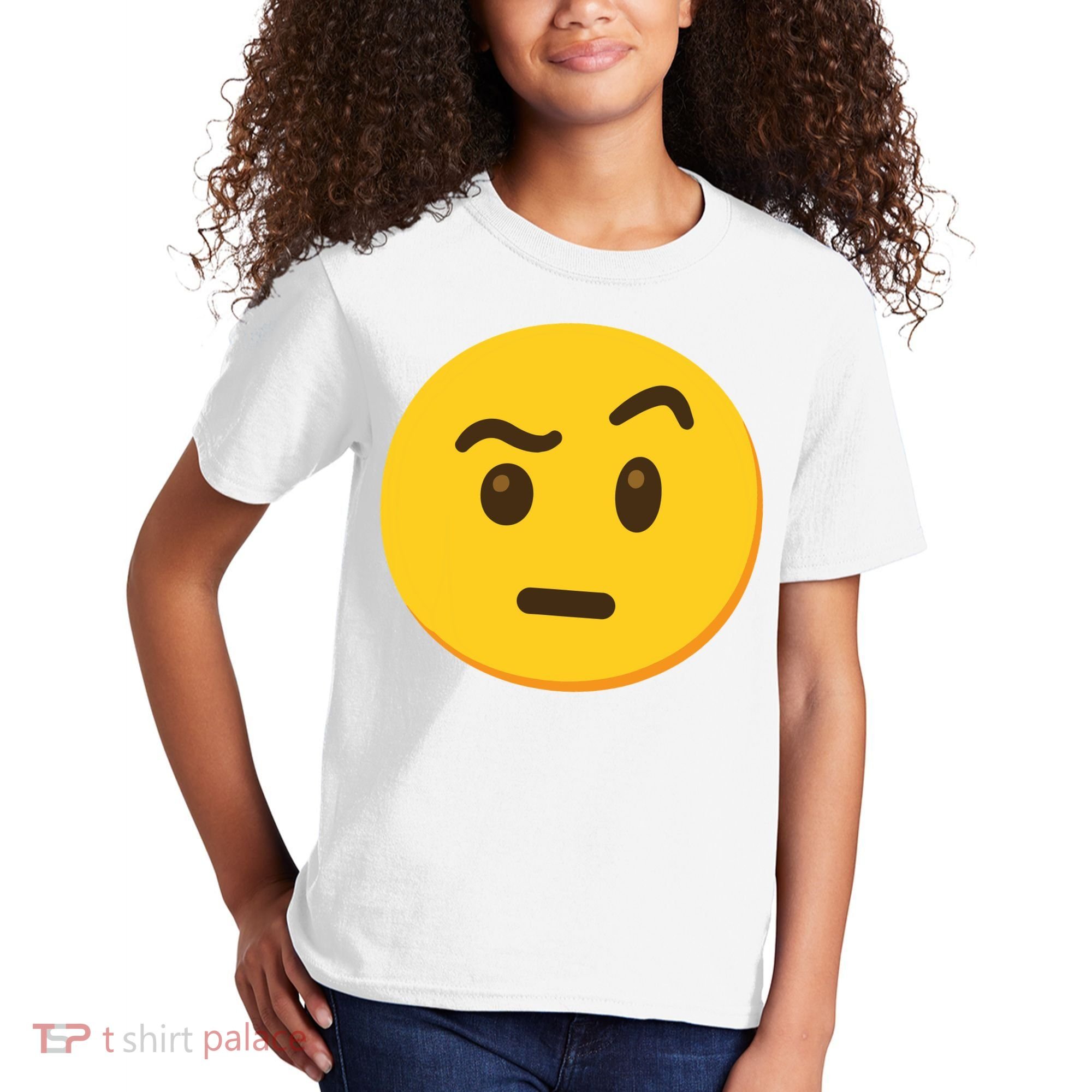 Emoticon Face With Raised Eyebrow Gift Kids T-Shirt